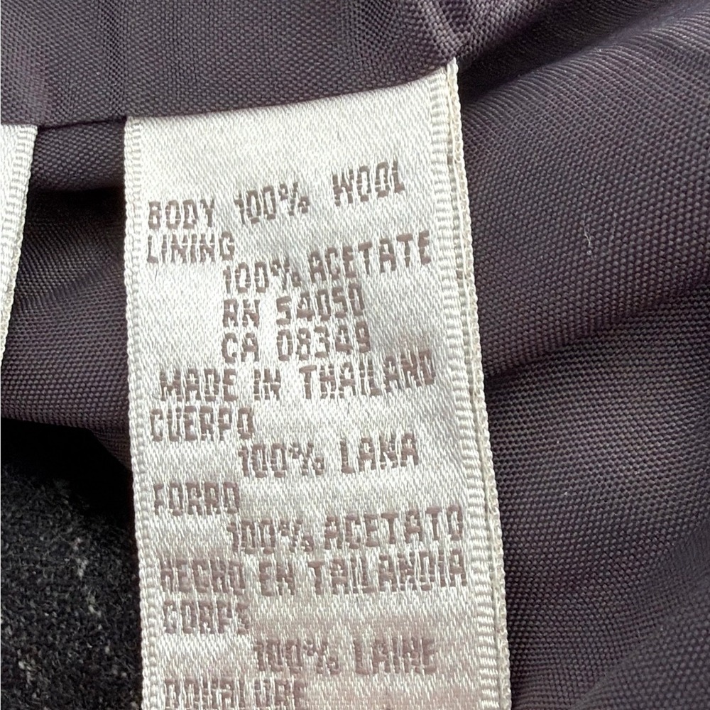 Jones New York Petite Wool Blazer Charcoal Gray Pinstripe Single Button 8P - Picture 6 of 9